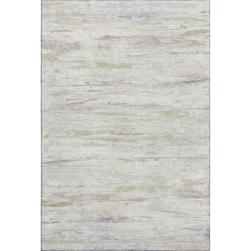 5' X 8' Ivory And Beige Abstract Washable Area Rug With UV Protection