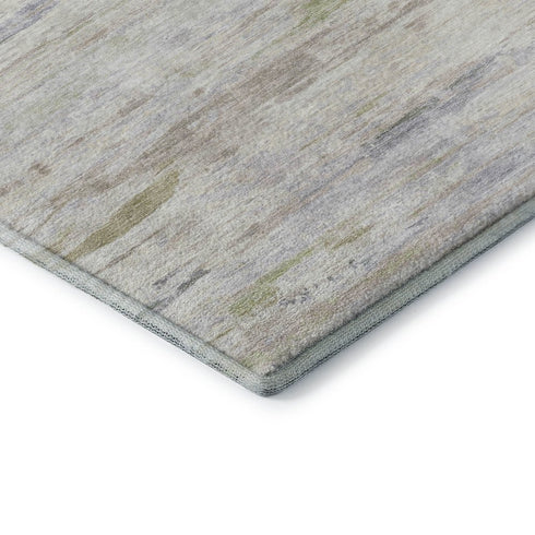 5' X 8' Ivory And Beige Abstract Washable Area Rug With UV Protection
