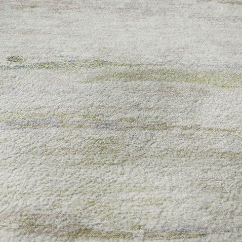 5' X 8' Ivory And Beige Abstract Washable Area Rug With UV Protection