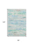8' X 10' Teal And Ivory Abstract Washable Area Rug With UV Protection
