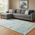 8' X 10' Teal And Ivory Abstract Washable Area Rug With UV Protection