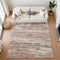 8' X 10' Terra Cotta Beige And Teal Abstract Washable Area Rug With UV Protection