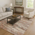 8' X 10' Terra Cotta Beige And Teal Abstract Washable Area Rug With UV Protection