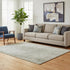 5' X 8' Beige Taupe And Lavender Abstract Washable Area Rug With UV Protection
