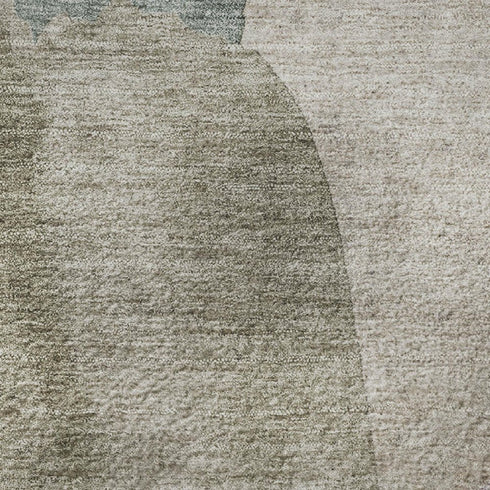 5' X 8' Beige Taupe And Lavender Abstract Washable Area Rug With UV Protection