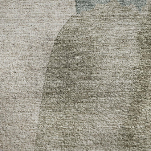 5' X 8' Beige Taupe And Lavender Abstract Washable Area Rug With UV Protection