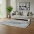 5' X 8' Denim Blue And Gray Abstract Washable Area Rug With UV Protection