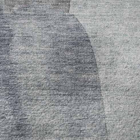 5' X 8' Denim Blue And Gray Abstract Washable Area Rug With UV Protection
