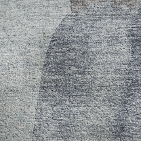 5' X 8' Denim Blue And Gray Abstract Washable Area Rug With UV Protection