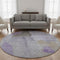 8' Lavender Gold And Gray Abstract Washable Round Rug With UV Protection