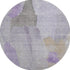8' Lavender Gold And Gray Abstract Washable Round Rug With UV Protection