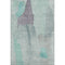 5' X 8' Teal Purple And Gray Abstract Washable Area Rug With UV Protection