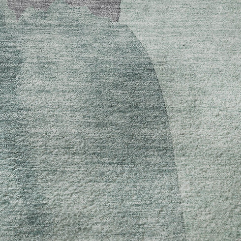 5' X 8' Teal Purple And Gray Abstract Washable Area Rug With UV Protection