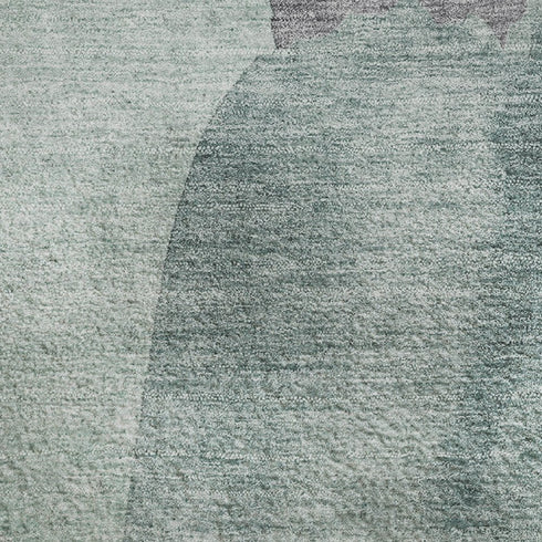 5' X 8' Teal Purple And Gray Abstract Washable Area Rug With UV Protection