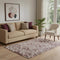5' X 8' Blush Gray And Ivory Abstract Washable Area Rug With UV Protection