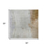 5' X 8' Beige Lavender And Ivory Abstract Washable Area Rug With UV Protection