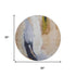 8' Beige Lavender And Ivory Abstract Washable Round Rug With UV Protection