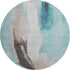 8' Teal Khaki And Ivory Abstract Washable Round Rug With UV Protection