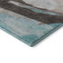 8' Teal Khaki And Ivory Abstract Washable Round Rug With UV Protection