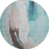 8' Teal Khaki And Ivory Abstract Washable Round Rug With UV Protection