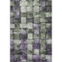 8' X 10' Sage And Lavender Striped Washable Area Rug With UV Protection