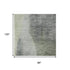 8' X 10' Artichoke Green Gray And Beige Abstract Washable Area Rug With UV Protection