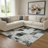 8' X 10' Artichoke Green Gray And Beige Abstract Washable Area Rug With UV Protection
