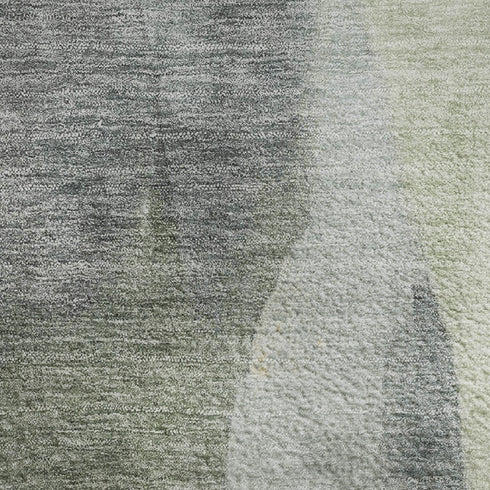 8' X 10' Artichoke Green Gray And Beige Abstract Washable Area Rug With UV Protection