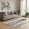 5' X 8' Beige Blue And Ivory Abstract Washable Area Rug With UV Protection