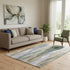 5' X 8' Beige Blue And Ivory Abstract Washable Area Rug With UV Protection