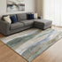 8' X 10' Beige Blue And Ivory Abstract Washable Area Rug With UV Protection