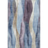 9' X 12' Denim Blue Purple And Beige Abstract Washable Area Rug With UV Protection