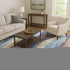 9' X 12' Denim Blue Purple And Beige Abstract Washable Area Rug With UV Protection