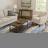 9' X 12' Denim Blue Purple And Beige Abstract Washable Area Rug With UV Protection