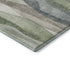5' X 8' Fern Green Beige And Gray Abstract Washable Area Rug With UV Protection