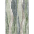 5' X 8' Fern Green Beige And Gray Abstract Washable Area Rug With UV Protection