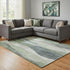 8' X 10' Fern Green Beige And Gray Abstract Washable Area Rug With UV Protection