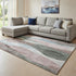 8' X 10' Salmon Blue And Mauve Abstract Washable Area Rug With UV Protection