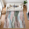 8' X 10' Salmon Blue And Mauve Abstract Washable Area Rug With UV Protection