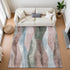 8' X 10' Salmon Blue And Mauve Abstract Washable Area Rug With UV Protection