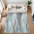 8' X 10' Teal Plum And Ivory Abstract Washable Area Rug With UV Protection