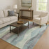 8' X 10' Teal Plum And Ivory Abstract Washable Area Rug With UV Protection