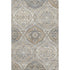 5' X 8' Beige Ivory And Blue Floral Washable Area Rug With UV Protection