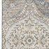 5' X 8' Beige Ivory And Blue Floral Washable Area Rug With UV Protection