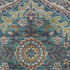 5' X 8' Blue Copper And Fern Green Floral Washable Area Rug With UV Protection