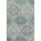 8' X 10' Teal Ivory And Beige Floral Washable Area Rug With UV Protection