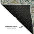 8' X 10' Teal Ivory And Beige Floral Washable Area Rug With UV Protection