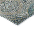8' X 10' Teal Ivory And Beige Floral Washable Area Rug With UV Protection