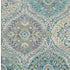 8' X 10' Teal Ivory And Beige Floral Washable Area Rug With UV Protection