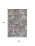 5' X 8' Brown And Gray Abstract Washable Area Rug With UV Protection